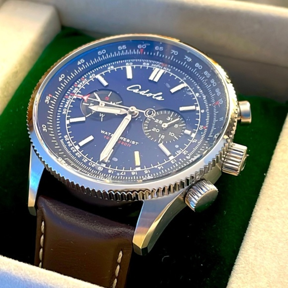 Cadola Silver and Brown Men's Watch